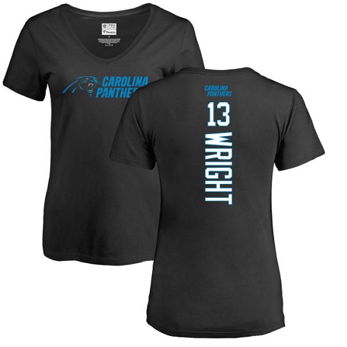 Carolina Panthers Black Women Jarius Wright Backer NFL Football #13 T Shirt->women nfl jersey->Women Jersey
